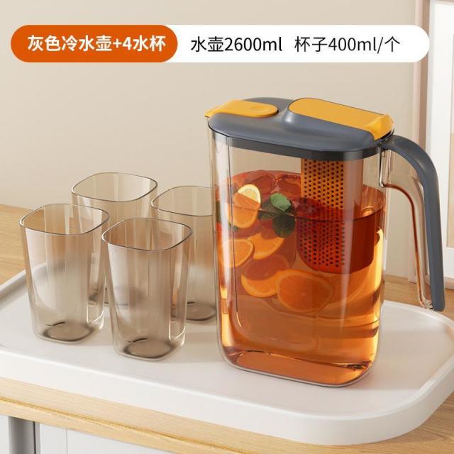 12935628.日式家用冷水壶套装耐高温茶壶果汁杯具套装塑料扎壶大容量