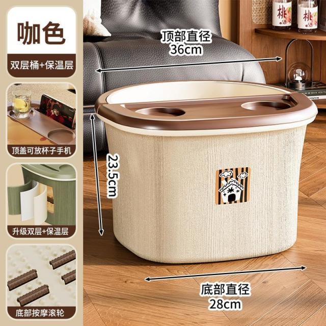 12935123.可爱泡脚桶家用过小腿家用宿舍养生按摩加高过膝足浴盆保温洗脚盆