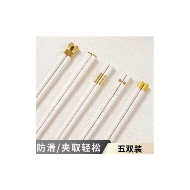 12935238.筷子家用防滑耐高温一人一筷分餐筷轻奢北欧风合金筷子
