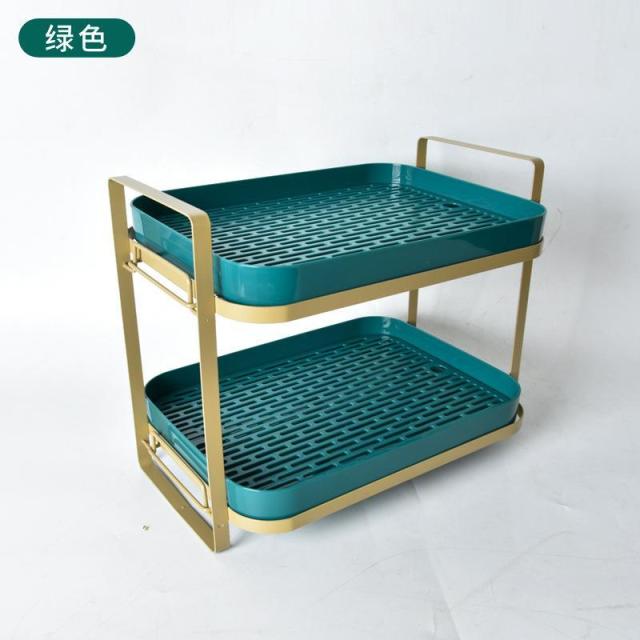 12936207.双层茶杯置物架放茶杯水壶置物架双层沥水带托盘家用厨房置物