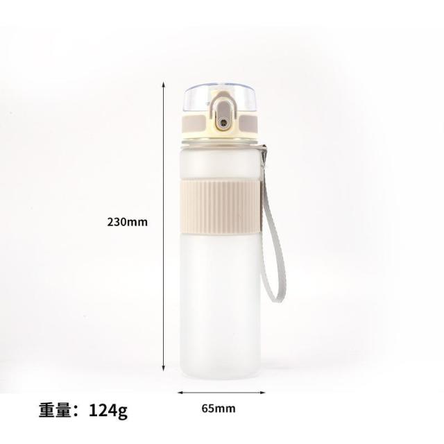 12935039.运动水杯磨砂手感运动水杯塑料随手杯男女创意便携水壶带盖高运动水杯