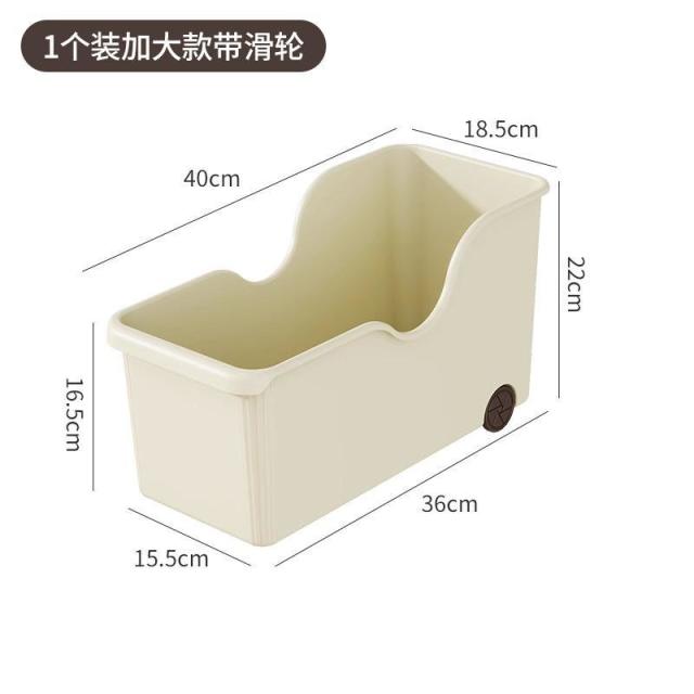 12934924.【2件装】带滑轮收纳盒厨房锅具整理盒锅盖台面调料置物架橱柜收纳储物盒