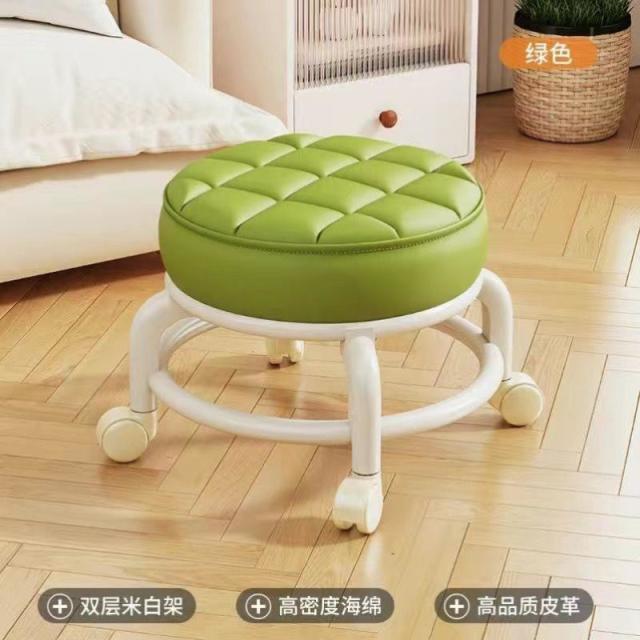 12935665.亚克力透明带万向轮不锈钢小凳子静音家用小椅子滑轮矮凳美缝地凳