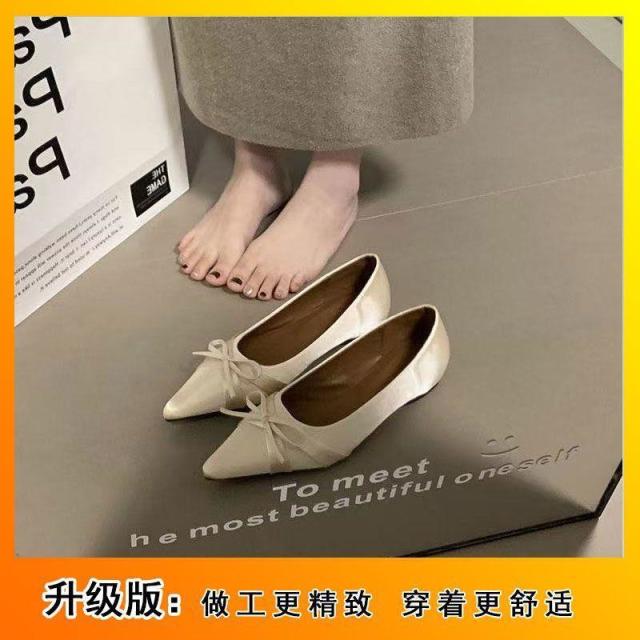 12940846.安家日记 单鞋温柔单鞋晚鞋年秋冬季百搭时尚内尖头缎面配裙女鞋子单鞋