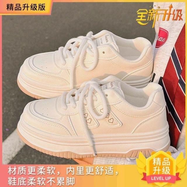 12940947.小众秋冬小白鞋女款厚底耐磨百搭chic中跟浅口休闲鞋