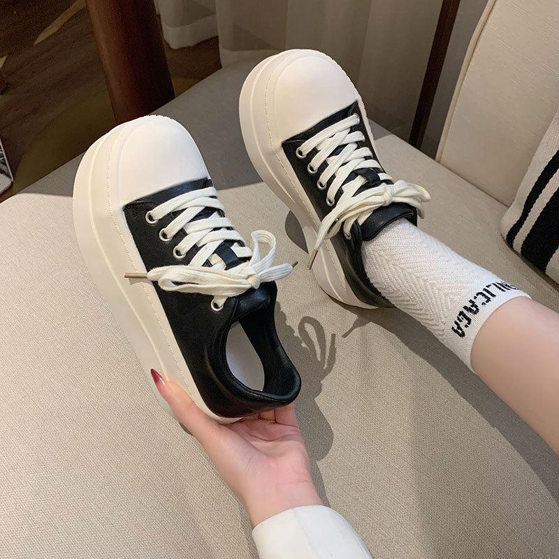 12940907.丑萌大头面包鞋女厚底小白鞋春季百搭休闲鞋