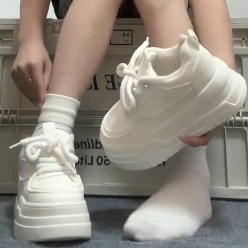 12940970.小香风小白鞋休闲鞋搭配厚底百搭校园风休闲鞋