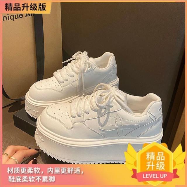 12940884.十字花厚底休闲鞋女舒适百搭低帮轻便设计感防滑休闲鞋