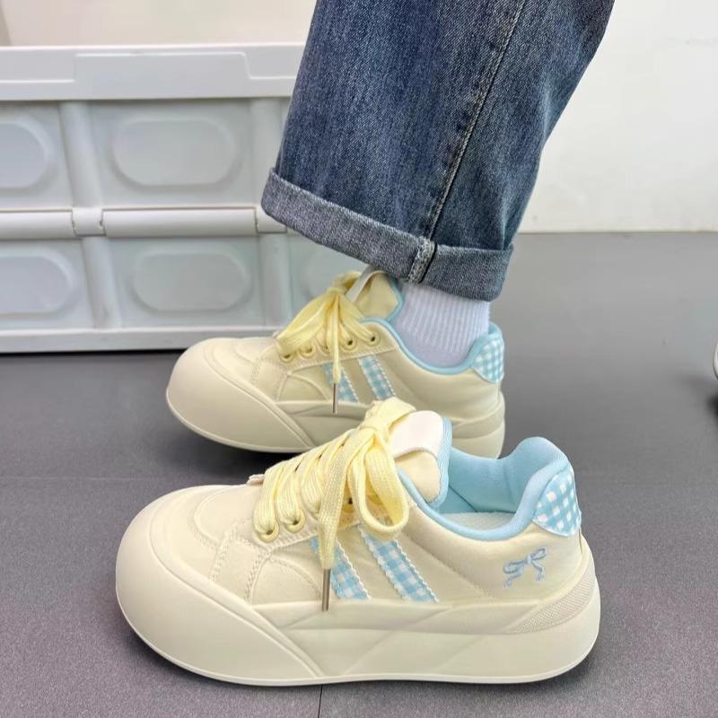 12940923.厚底面包休闲鞋女复古小众百搭丑萌大头女休闲鞋