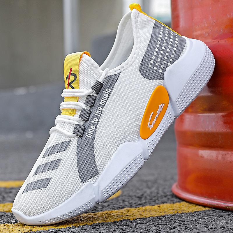12945159.男鞋透气鞋网面休闲鞋男款飞织轻便跑步鞋男