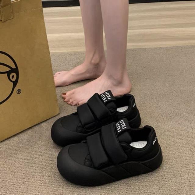 12940932.休闲鞋 女鞋上班久站不累脚工作鞋女黑色春季皮面防水防滑厨房软底休闲鞋