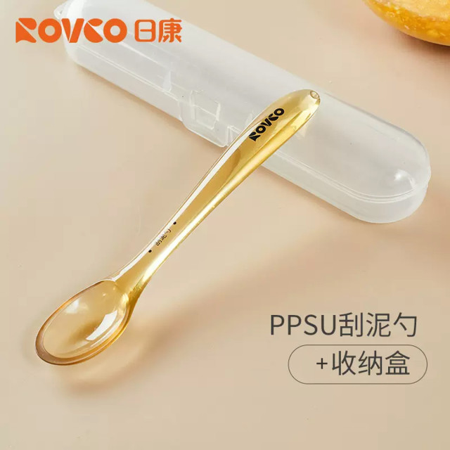 12995120.日康刮泥勺婴儿果泥勺6个月以上挖泥喂水辅食工具多用宝宝辅食勺
