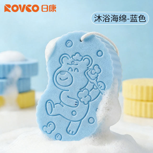 13179684.日康婴儿洗澡搓泥海绵儿童搓澡 巾下灰神器宝宝柔软沐浴专用棉擦