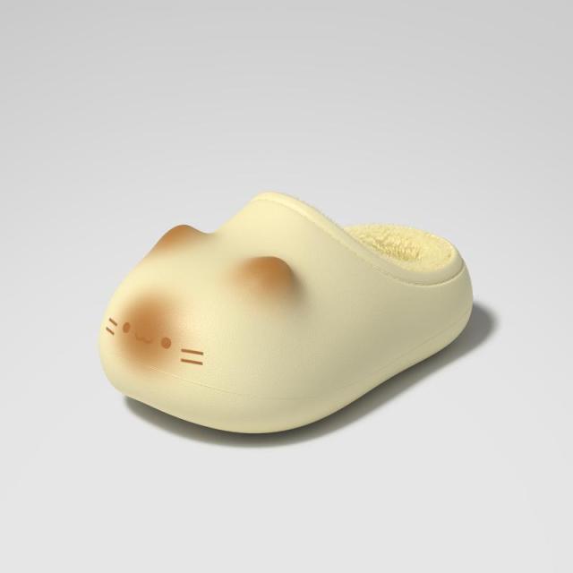 12940851.小猫爪可爱可外穿棉拖鞋女冬季加绒保暖情侣居家厚底棉拖鞋女萌