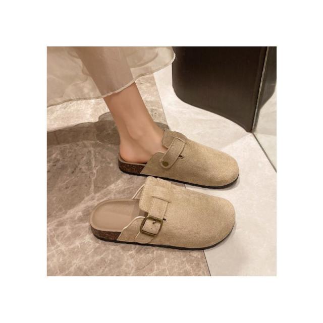 12945336.高颜值包头拖鞋超软室外休闲舒适秋冬外穿勃肯鞋女