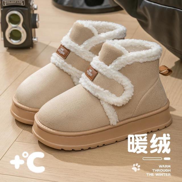 12941061.雪地靴女冬季加绒加厚防滑保暖皮毛一体毛毛棉鞋保暖