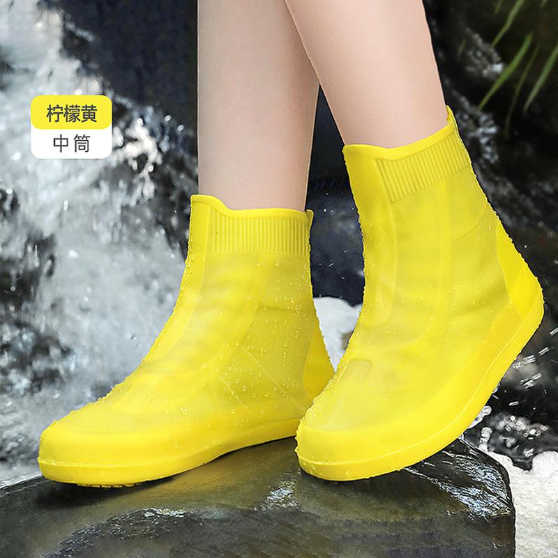 12967378.雨天鞋套防水反复用儿童防滑加厚耐磨便携硅胶骑行鞋套滑雪女