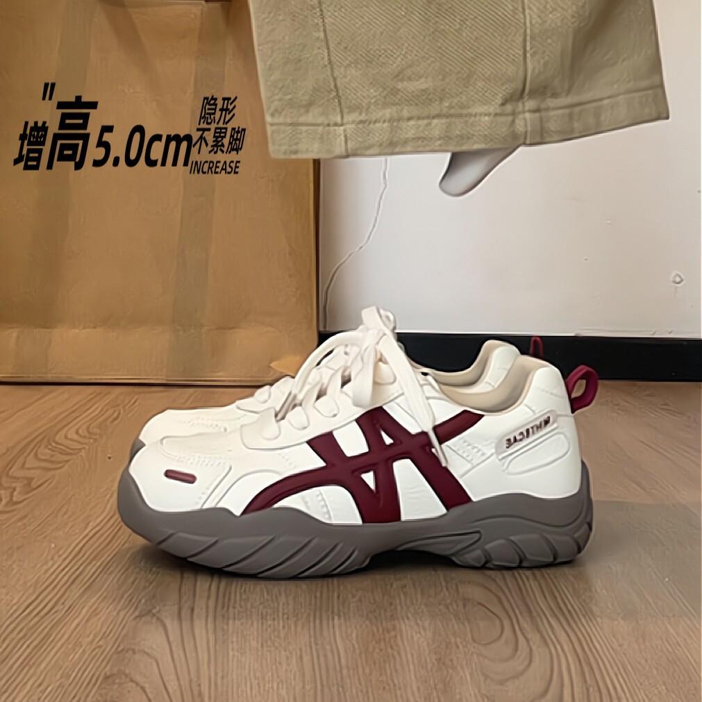 12956169.牛皮版~厚底拼色阿甘德训鞋女秋季透气运动休闲鞋