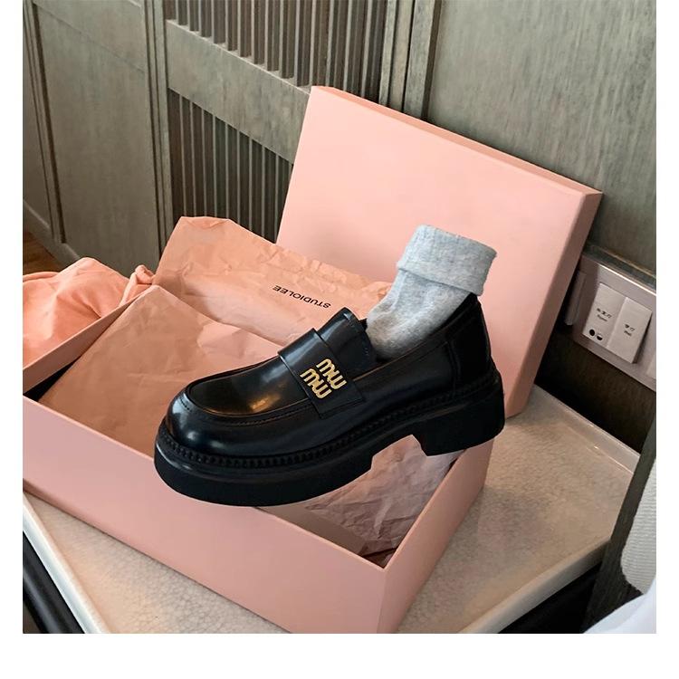 12955183.商务鞋时尚懒人一脚蹬金属扣乐福商务鞋女厚底商务鞋