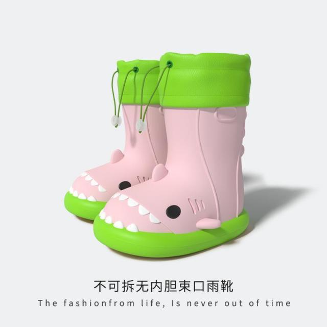 12967333.卡通鲨鱼儿童雨鞋男女童小孩秋冬四季宝宝雨靴幼儿小水鞋