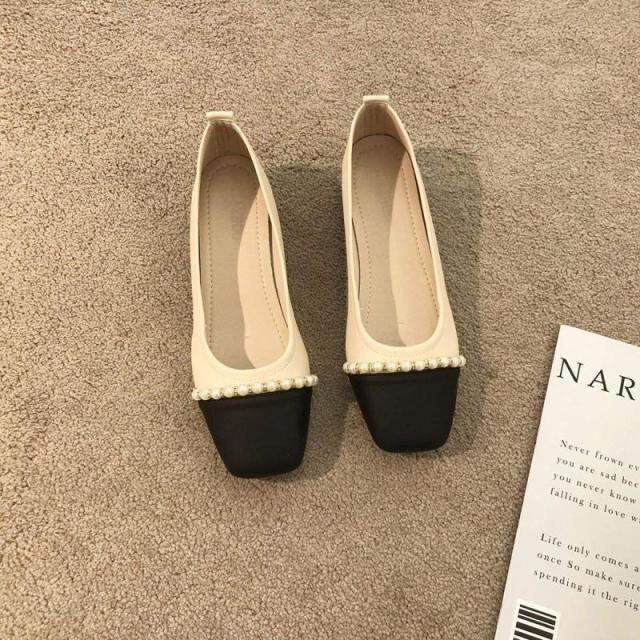 13289640.豆豆鞋软底单鞋女小皮鞋粗跟休闲工作低跟女鞋玛丽珍鞋
