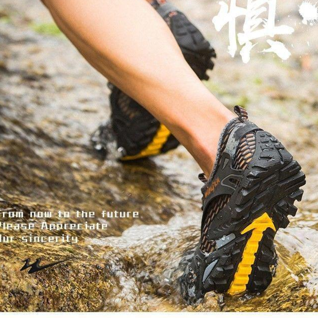 13289493.男士网面钓鱼涉水鞋户外休闲运动鞋轻便登山鞋防滑