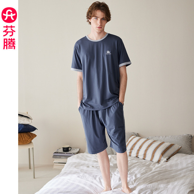 13473159.芬腾【莫代尔棉 柔弹软糯】夏季新款短袖睡衣/休闲宽松男士家居服