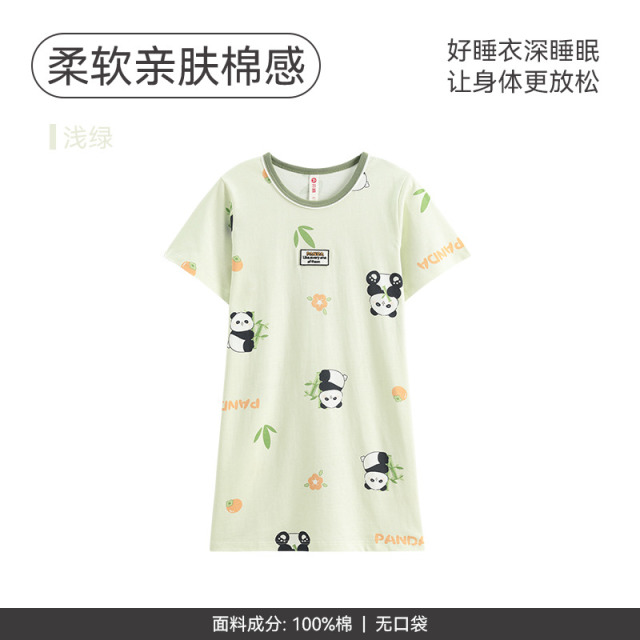 13175585.芬腾女童装睡裙夏季纯棉短袖睡衣裙卡通可爱宝宝中大童全棉家居服