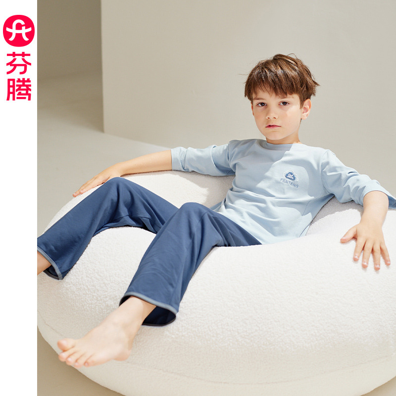 13175408.芬腾服饰春秋长袖睡衣女夏季情侣莫代尔棉男空调服亲子儿童家居服
