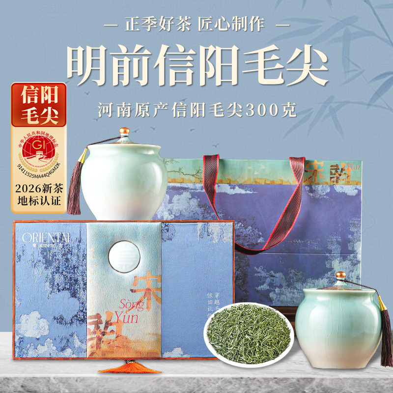 13301812.小茶日记 明前信阳毛尖绿茶 碧螺春蒙顶甘露高山茶叶礼盒装250g