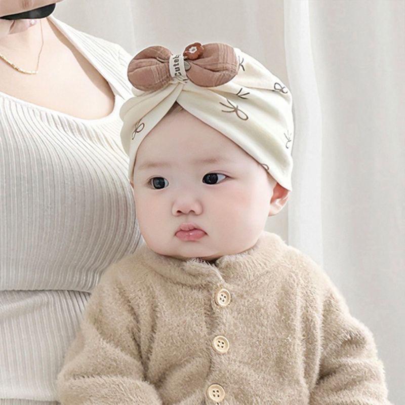13267442.婴儿帽子春款小月龄胎帽新生婴幼儿头巾帽纯棉女宝宝护耳印度帽