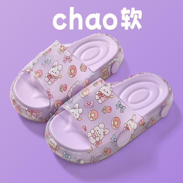 13664656.儿童拖鞋女童夏季卡通可爱兔子轻便居家室内软底中小童凉拖鞋