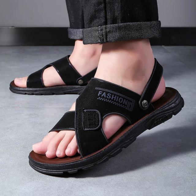 13663545.男款凉鞋一体两穿夏天男士外出耐穿厚底防滑防水凉鞋