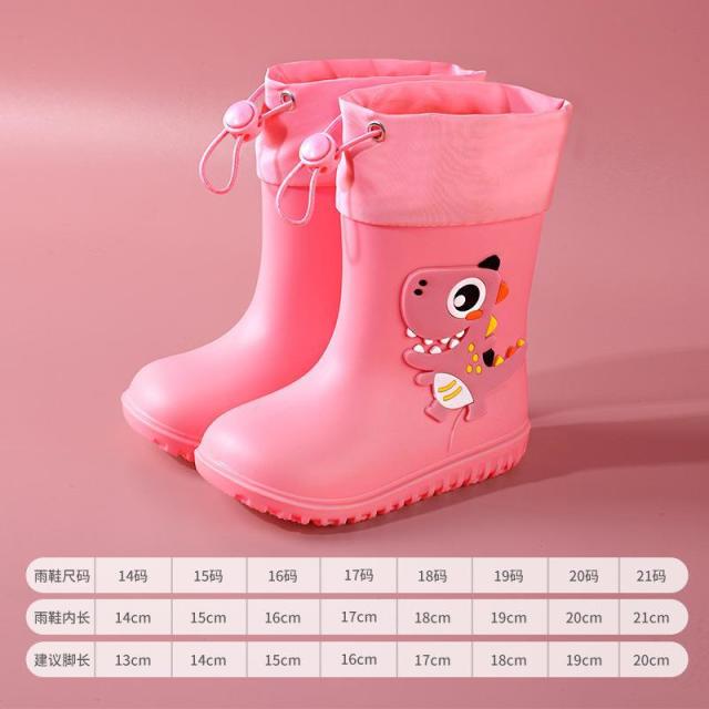 13664171.儿童雨鞋男童女童宝宝雨靴防滑防水幼儿卡通可收口水鞋