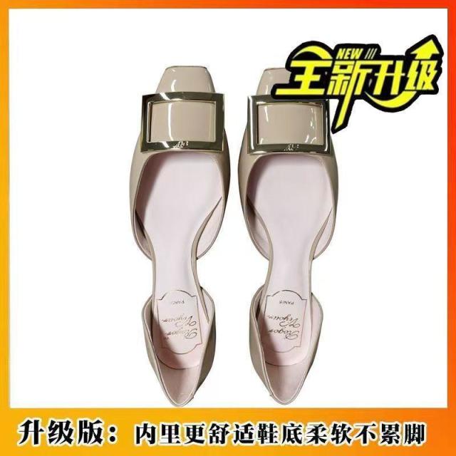 13663861.纯色软底一字式扣带单鞋女炸街高颜值气质淑女懒人鞋
