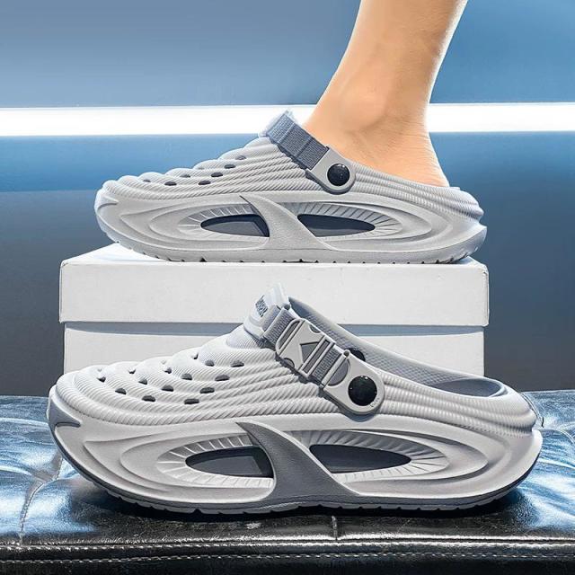 13663575.洞洞鞋男士夏季外穿厚底防滑透气开车凉鞋耐磨时尚沙滩鞋