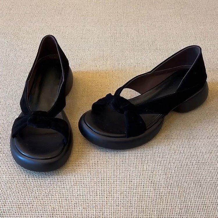 13663821.夏季法式绝美凉鞋女休闲百搭外穿露趾厚底简约沙滩凉鞋
