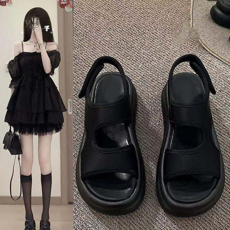 13663389.软皮厚底凉鞋女夏季百搭外穿沙滩鞋软底防滑凉鞋女款