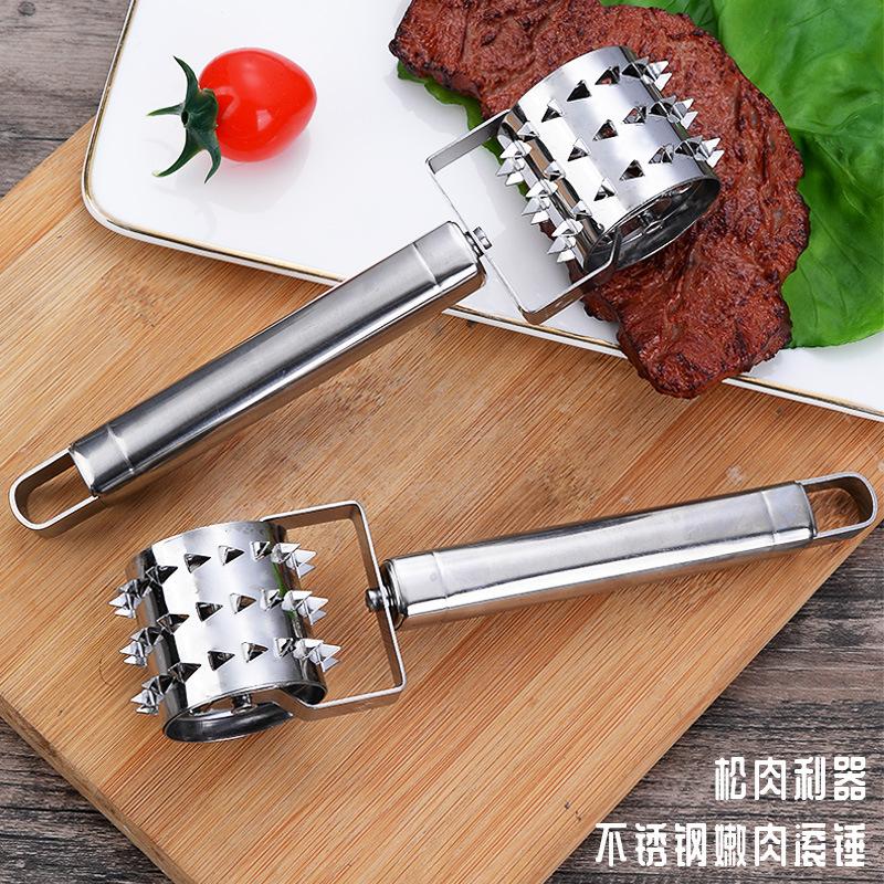 13113090.厨用小工具家用滚动嫩肉锤猪排牛排滚肉嫩肉器披萨扎孔器