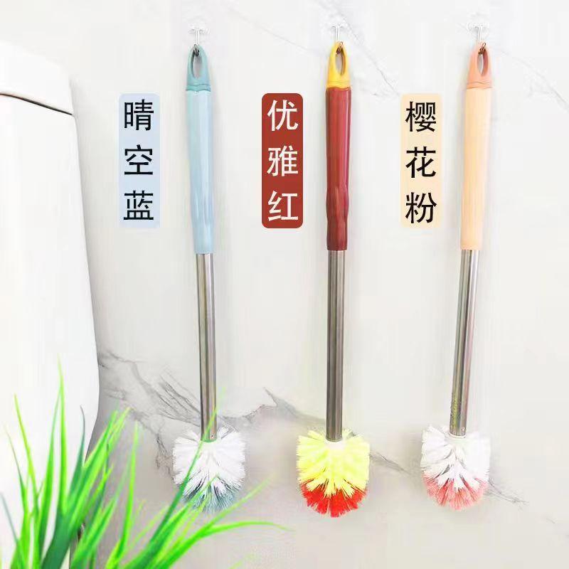 13633018.马桶刷子圆形家用清洁刷通用一体卫生刷圆形长柄免打孔马桶刷粗杆