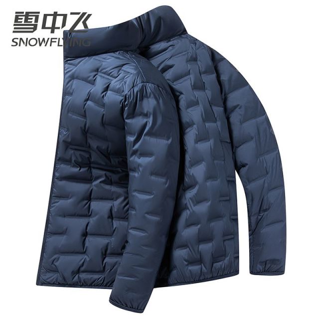13138810.雪中飞新款轻薄男士羽绒服短款立领鸭绒休闲保暖秋冬外套短款