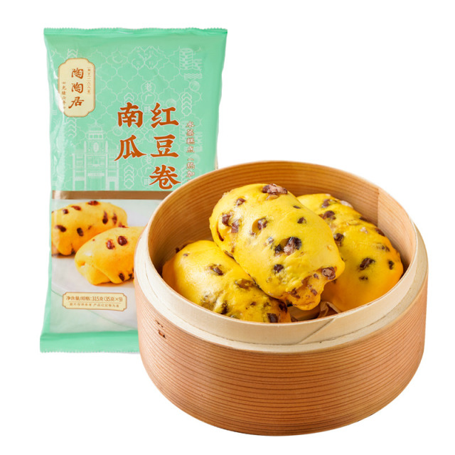 13121559.【99.9任选6件】陶陶居南瓜红豆卷315g（9个装）