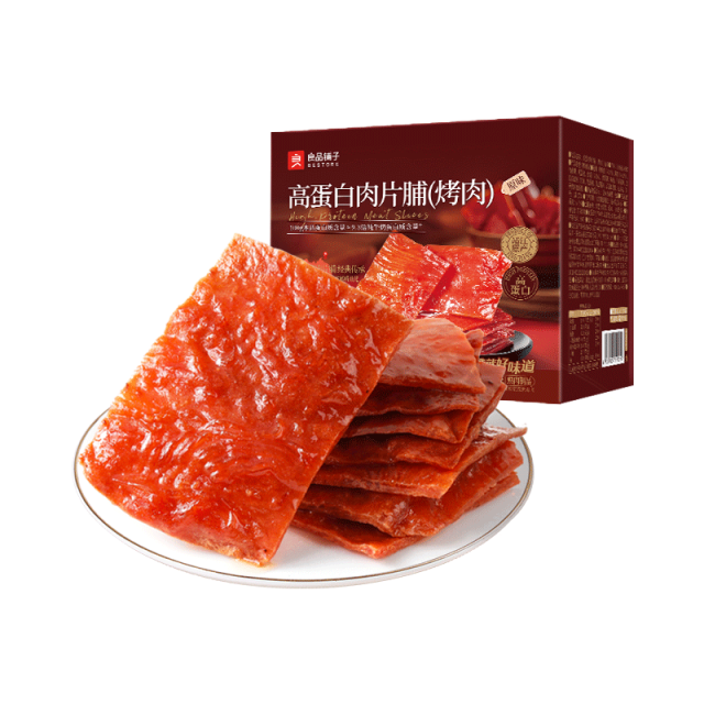 12672790.【爆款直降】良品铺子高蛋白肉片脯(烤肉)500g休闲零食独立包装追剧解馋户外携带零食
