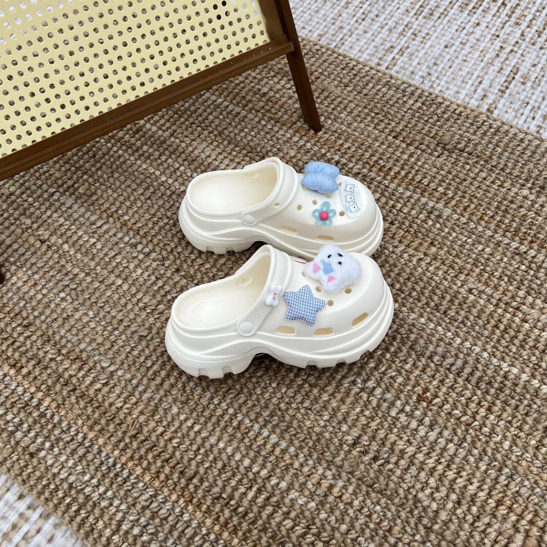 13477998.eva洞洞鞋女夏季外穿厚底防滑包头拖鞋不臭脚透气踩屎感凉鞋