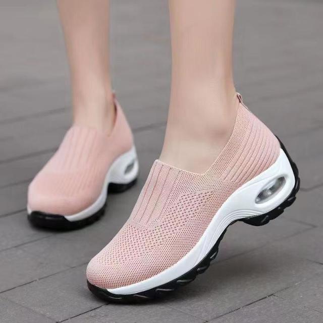 13478057.夏季一脚蹬网面妈妈休闲鞋时尚厚底女鞋户外休闲鞋运动女鞋