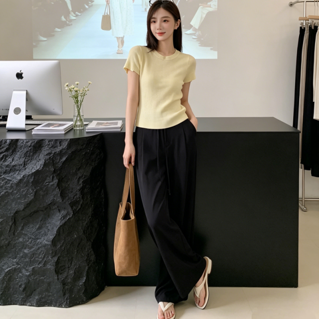 13731214.【希俪衣都高定客供LU系砂洗云柔面料 巨舒服云感奶皮子 宽松垂感高级阔腿裤】宽松阔腿阔腿版型 通勤 休闲全场景适配！好货