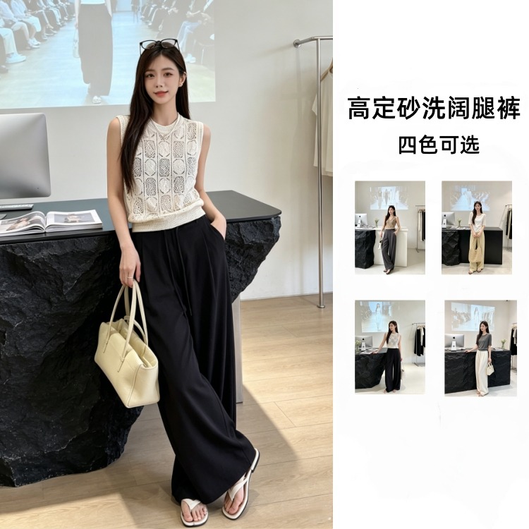 13731214.【希俪衣都高定客供LU系砂洗云柔面料 巨舒服云感奶皮子 宽松垂感高级阔腿裤】宽松阔腿阔腿版型 通勤 休闲全场景适配！好货