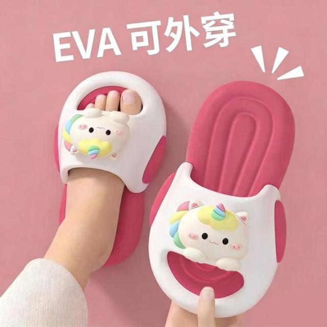 13454182.EVA独角兽儿童拖鞋女童公主风防滑透气不臭脚软底宝宝外穿凉鞋女