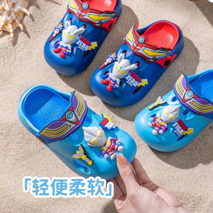 13457110.洞洞鞋男童户外包头卡通沙滩鞋拖鞋凉拖童鞋
