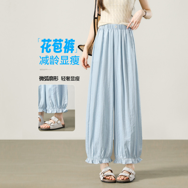 13656872.【左街右巷】小个子九分松驰感减龄花苞阔腿休闲裤